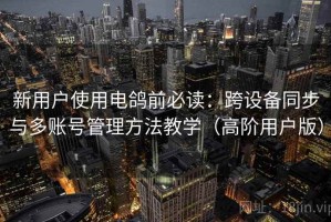 新用户使用电鸽前必读：跨设备同步与多账号管理方法教学（高阶用户版）