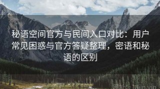 秘语空间官方与民间入口对比：用户常见困惑与官方答疑整理，密语和秘语的区别