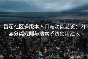 番茄社区多版本入口与功能总览：内容分类规则与搜索系统使用建议