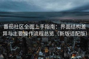 番茄社区全面上手指南：界面结构差异与主要操作流程总览（新版适配版）