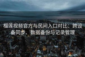 榴莲视频官方与民间入口对比：跨设备同步、数据备份与记录管理