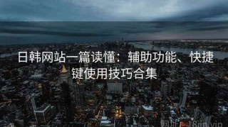 日韩网站一篇读懂：辅助功能、快捷键使用技巧合集