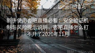 新手使用杏吧直播必看：安全验证机制与风险提示说明，杏吧直播怎么打不开了2020年11月