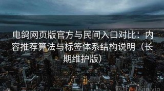 电鸽网页版官方与民间入口对比：内容推荐算法与标签体系结构说明（长期维护版）