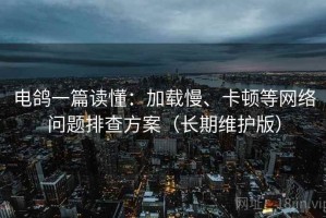 电鸽一篇读懂：加载慢、卡顿等网络问题排查方案（长期维护版）