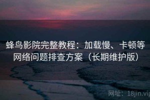 蜂鸟影院完整教程：加载慢、卡顿等网络问题排查方案（长期维护版）
