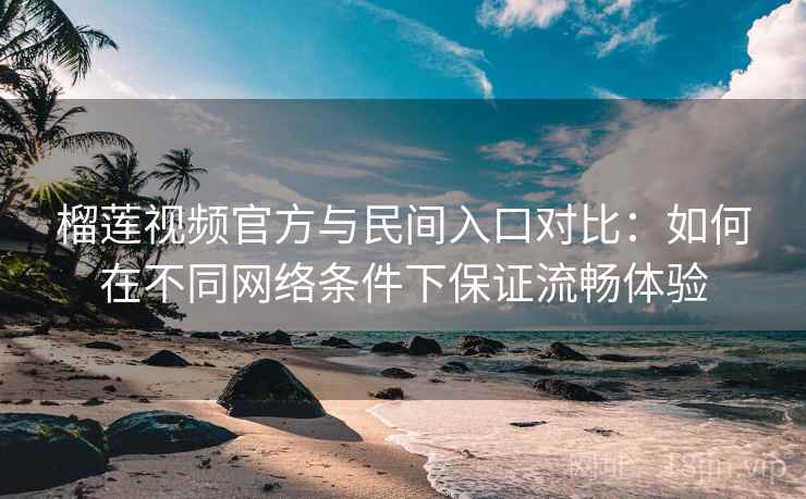 榴莲视频官方与民间入口对比：如何在不同网络条件下保证流畅体验