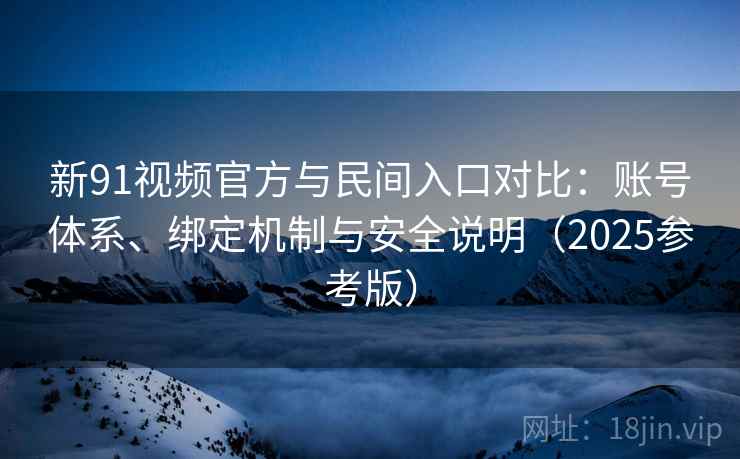 新91视频官方与民间入口对比：账号体系、绑定机制与安全说明（2025参考版）