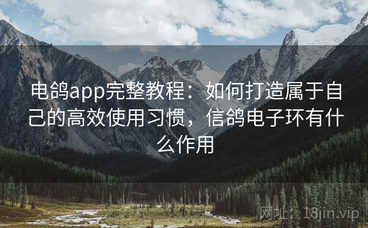 电鸽app完整教程:如何打造属于自己的高效使用习惯,信鸽电子环有什么作用 电鸽app完整教程:如何打造属于自己的高效使用习惯,信鸽电子环有什么作用
