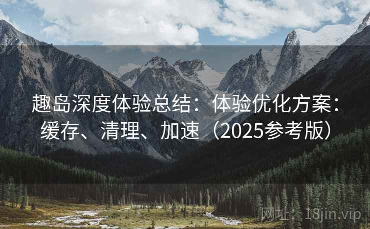趣岛深度体验总结：体验优化方案：缓存、清理、加速（2025参考版）