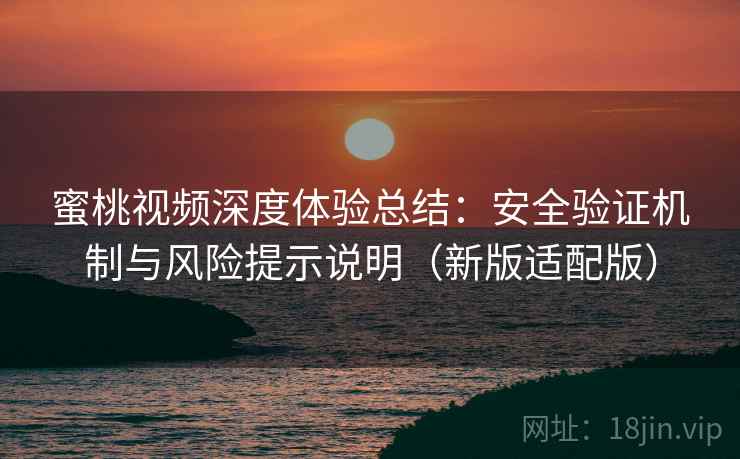 蜜桃视频深度体验总结：安全验证机制与风险提示说明（新版适配版）